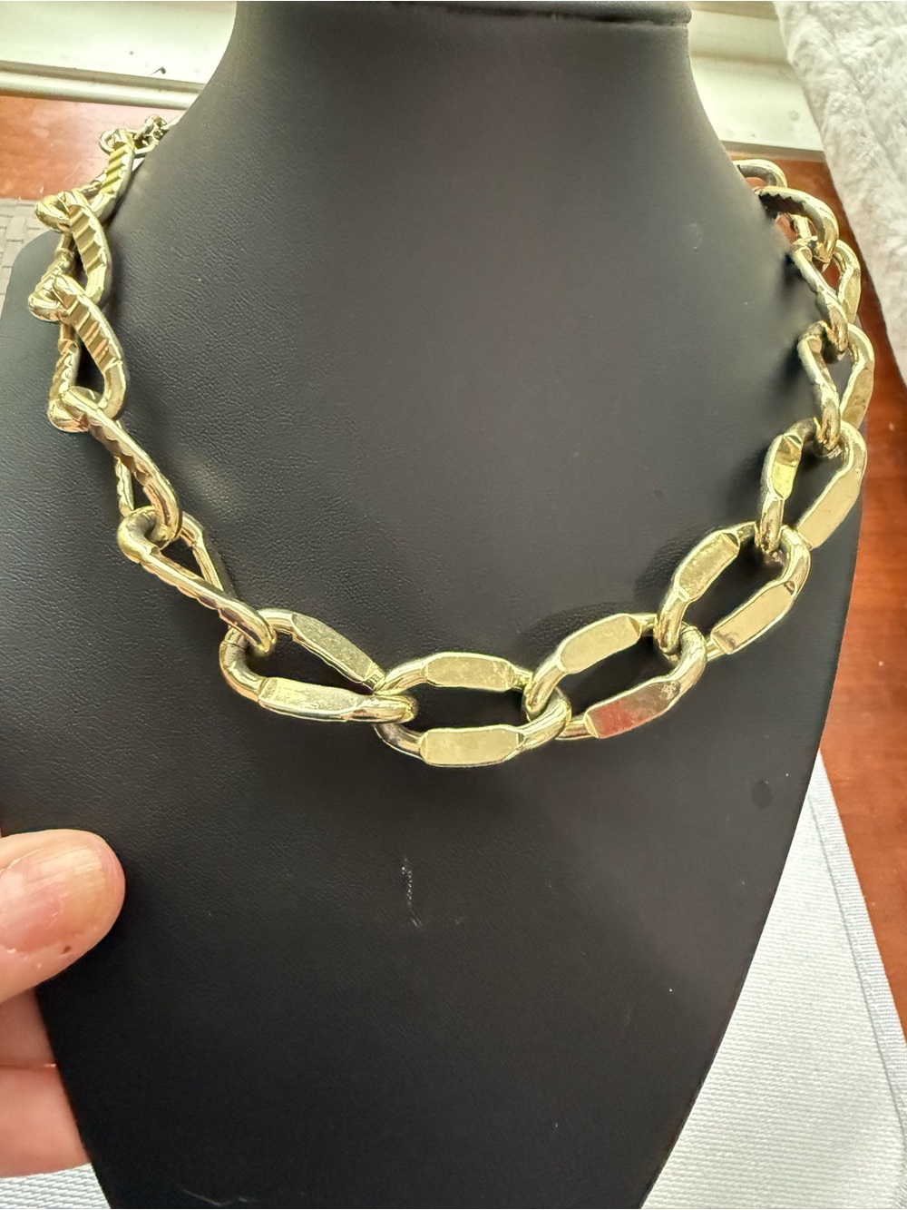 Large link Gold tone Necklace